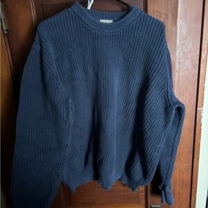 LL Bean Blue Crew Neck Pullover Sweater 100% cotton